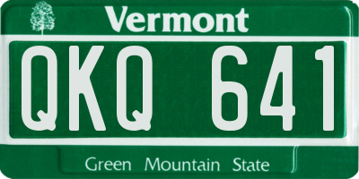 VT license plate QKQ641