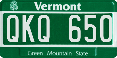 VT license plate QKQ650