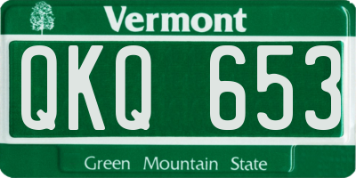 VT license plate QKQ653