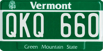 VT license plate QKQ660