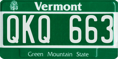VT license plate QKQ663