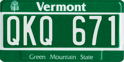 VT license plate QKQ671