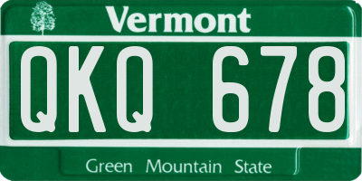 VT license plate QKQ678