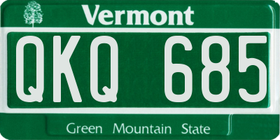 VT license plate QKQ685