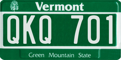 VT license plate QKQ701