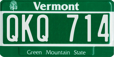 VT license plate QKQ714