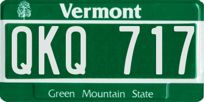 VT license plate QKQ717
