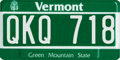 VT license plate QKQ718