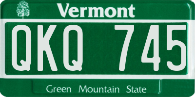 VT license plate QKQ745