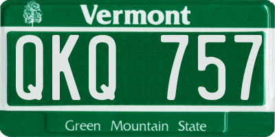 VT license plate QKQ757