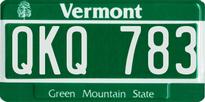 VT license plate QKQ783