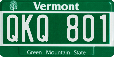 VT license plate QKQ801