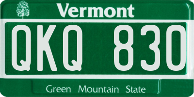 VT license plate QKQ830