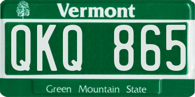 VT license plate QKQ865