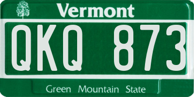 VT license plate QKQ873