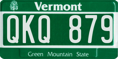 VT license plate QKQ879