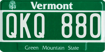 VT license plate QKQ880