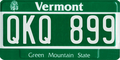 VT license plate QKQ899