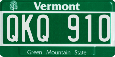 VT license plate QKQ910