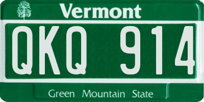 VT license plate QKQ914