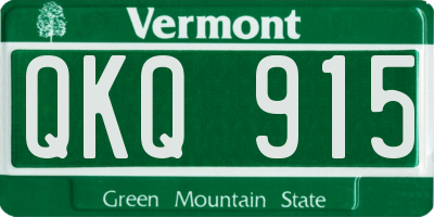 VT license plate QKQ915