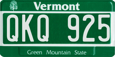 VT license plate QKQ925