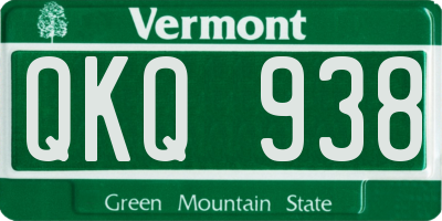 VT license plate QKQ938