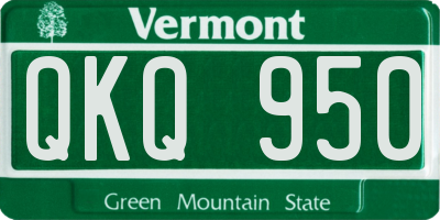 VT license plate QKQ950