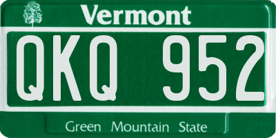 VT license plate QKQ952