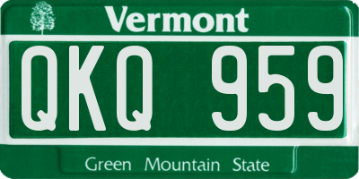 VT license plate QKQ959