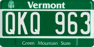 VT license plate QKQ963