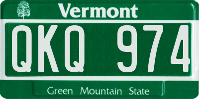 VT license plate QKQ974
