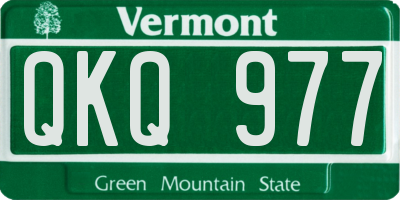 VT license plate QKQ977