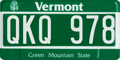 VT license plate QKQ978