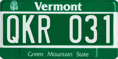 VT license plate QKR031