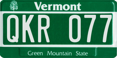 VT license plate QKR077