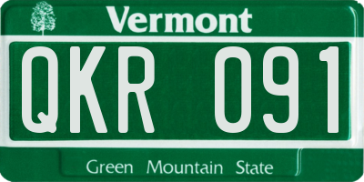 VT license plate QKR091