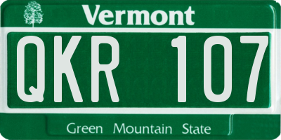 VT license plate QKR107