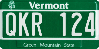 VT license plate QKR124