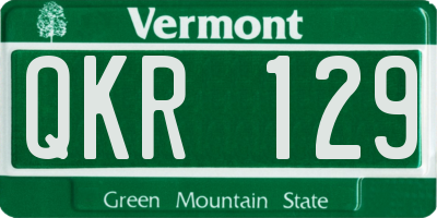 VT license plate QKR129