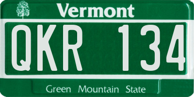 VT license plate QKR134