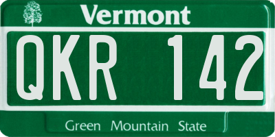 VT license plate QKR142