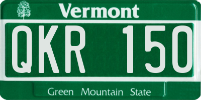 VT license plate QKR150