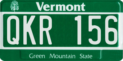 VT license plate QKR156