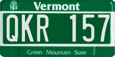 VT license plate QKR157