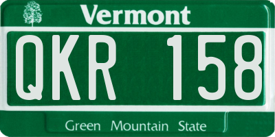 VT license plate QKR158