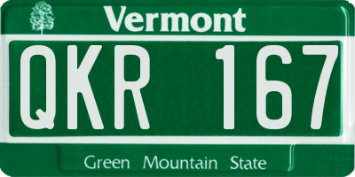 VT license plate QKR167