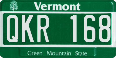 VT license plate QKR168