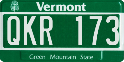 VT license plate QKR173