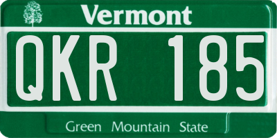 VT license plate QKR185